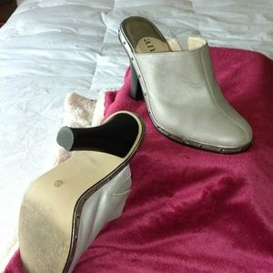 A.N.A. Silver Leather Mules